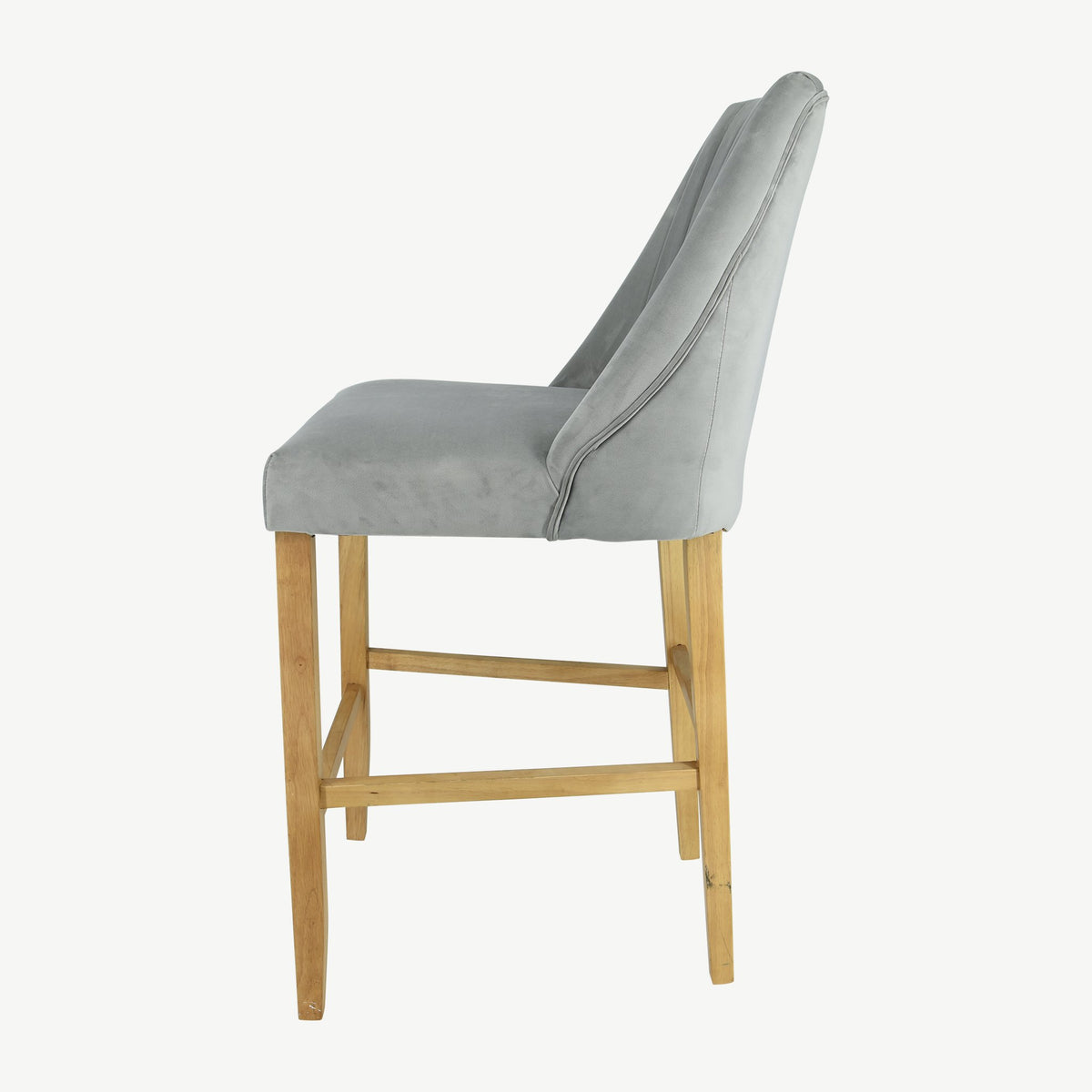 Knightsbridge Bar Stool Grey Velvet Moffett & Sons