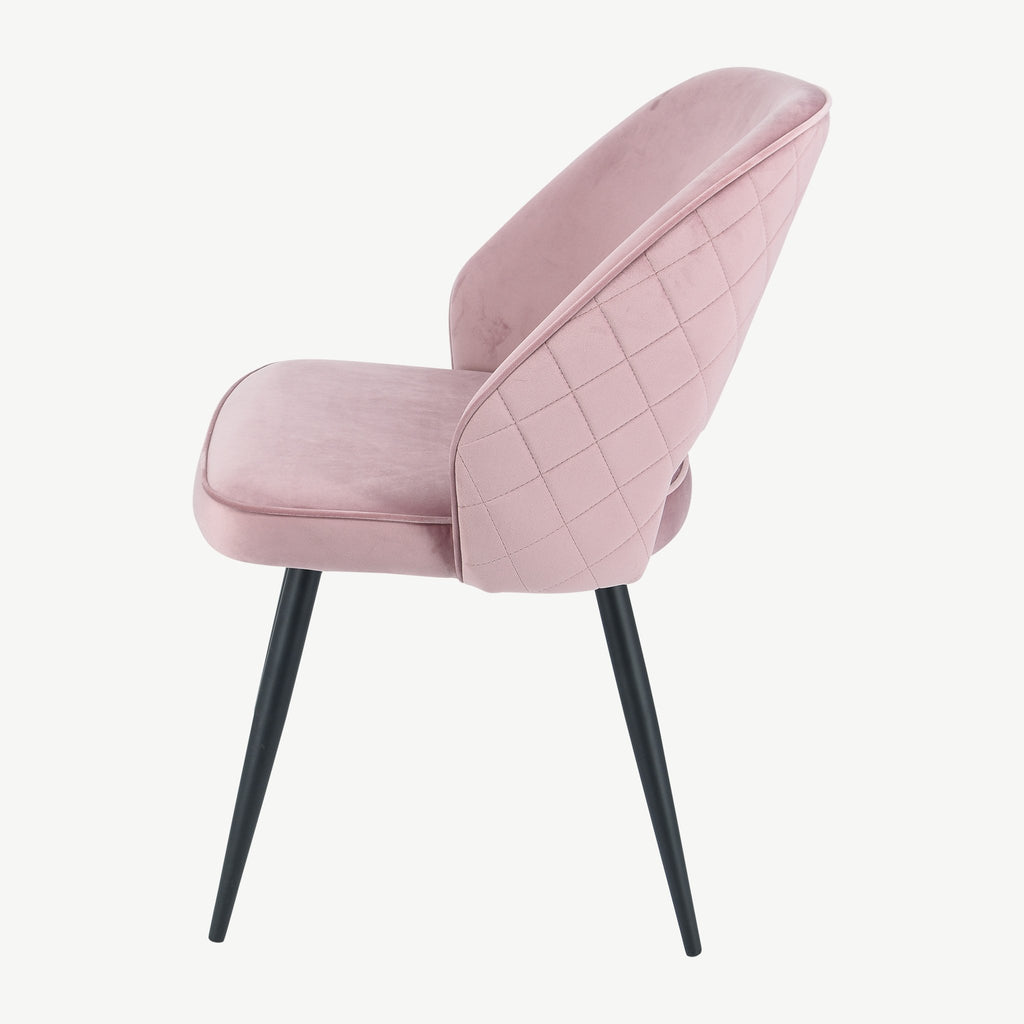 Sutton Dining Chairs Pink Velvet
