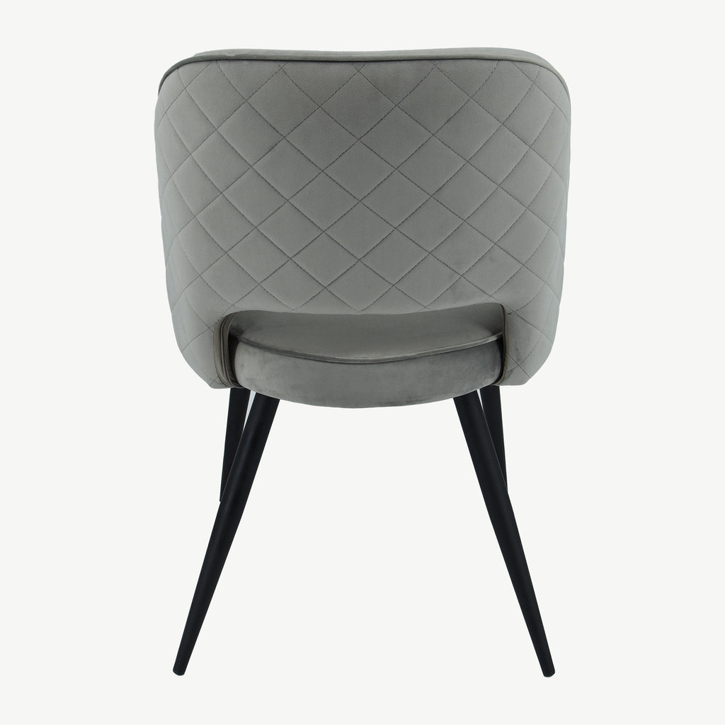 Sutton Dining Chairs Grey Velvet