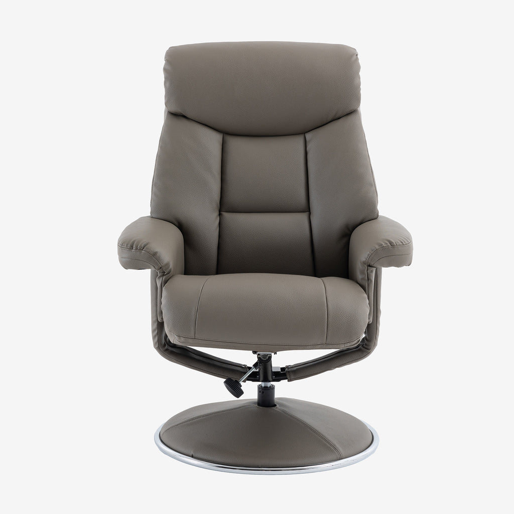 Brentwood Swivel Recliner Grey Plush