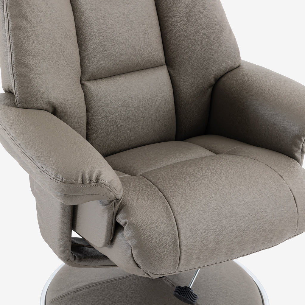 Brentwood Swivel Recliner Grey Plush