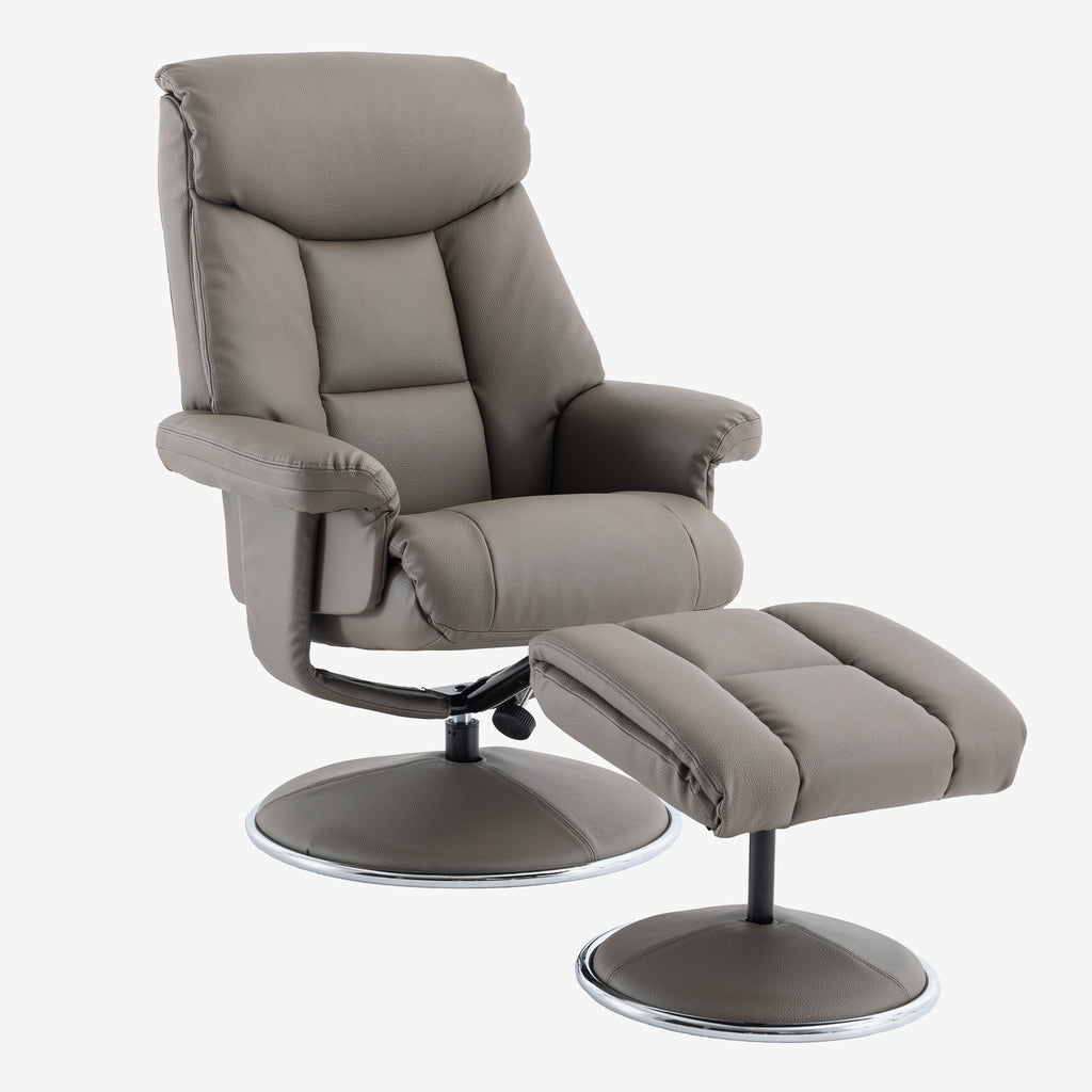 Brentwood Swivel Recliner Grey Plush