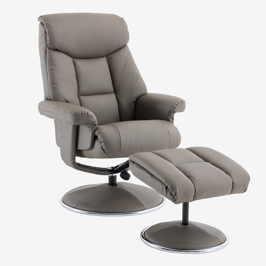 Brentwood Swivel Recliner Grey Plush