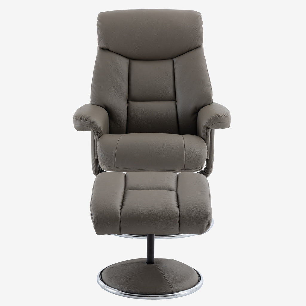 Brentwood Swivel Recliner Grey Plush