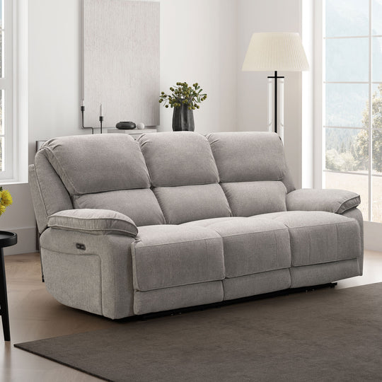 Seymour 3 Seater Sofa Silver Fabric