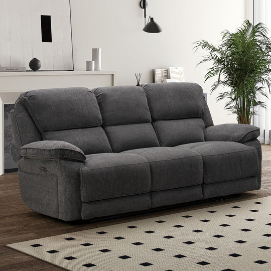 Seymour 3 Seater Sofa Charcoal Fabric