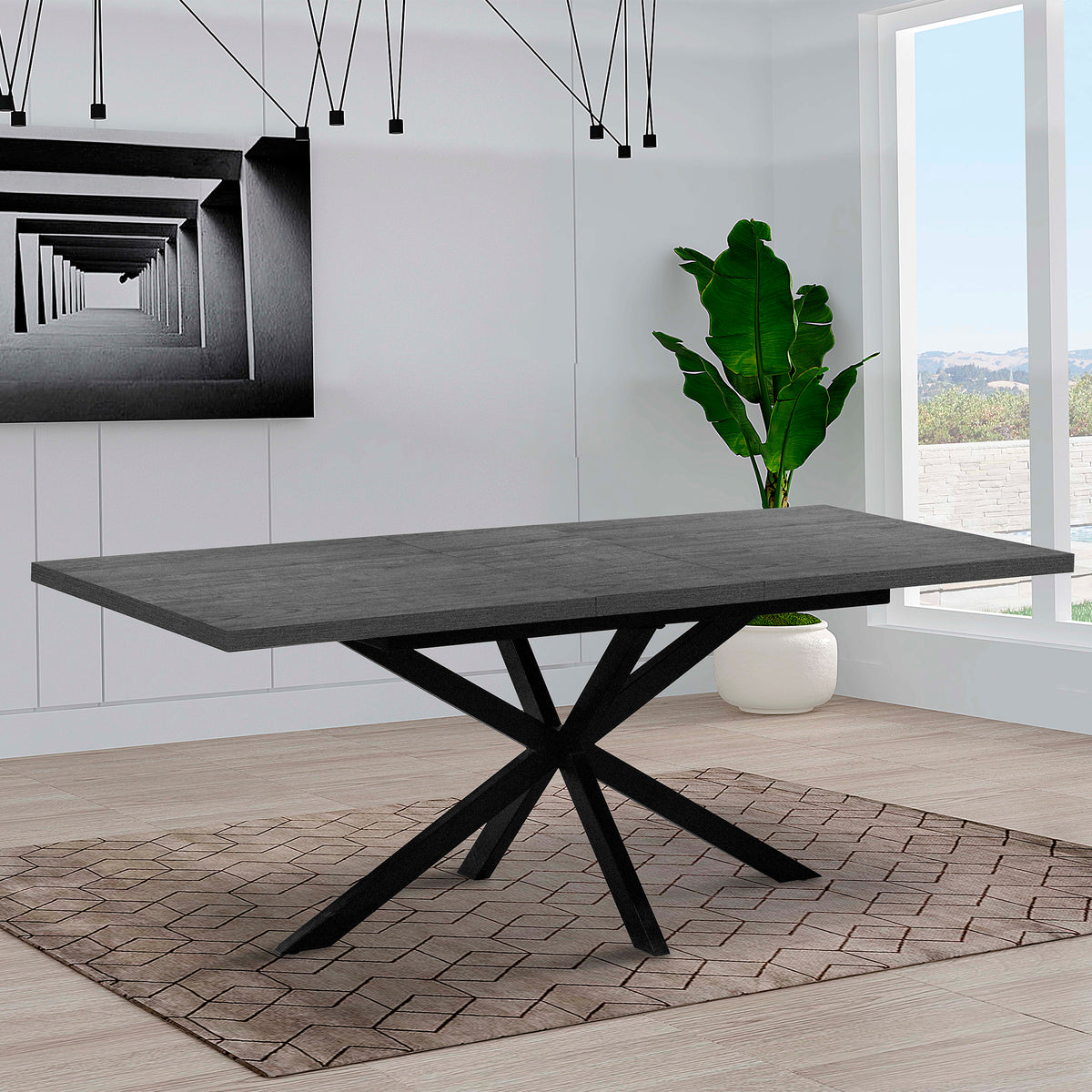 Martina Extending Grey Dining Table | Moffett & Sons