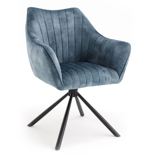 Elmer Dining Chair Blue Velvet