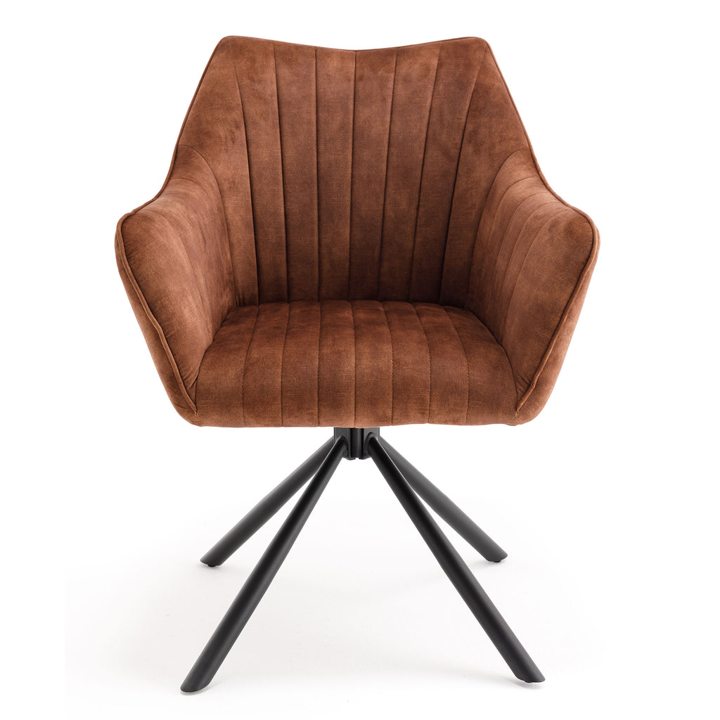Elmer Dining Chair Tan Brown Velvet