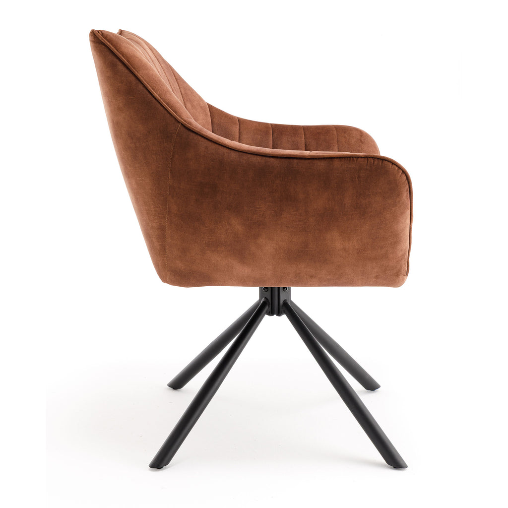 Elmer Dining Chair Tan Brown Velvet