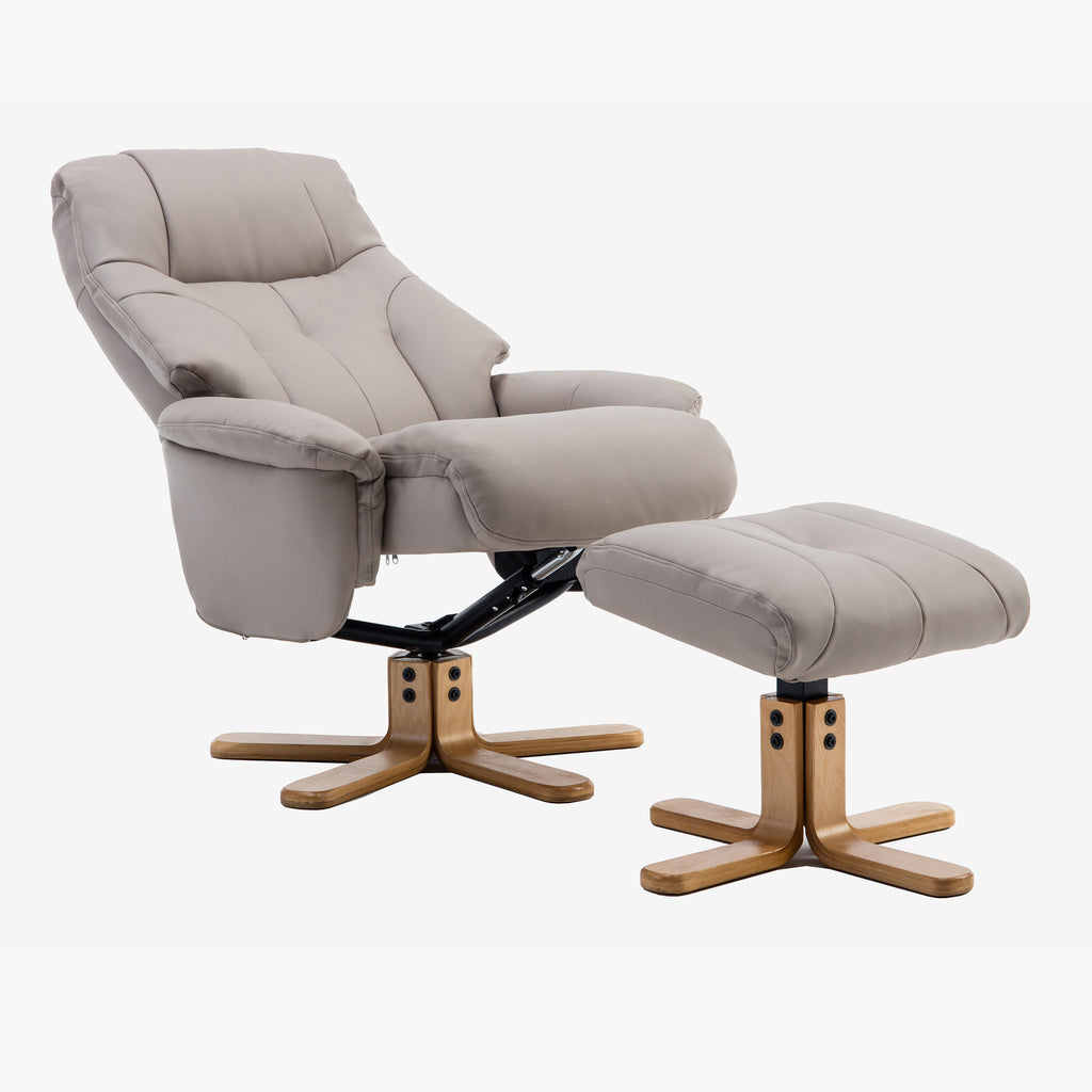 Enfield Swivel Recliner Pebble Plush