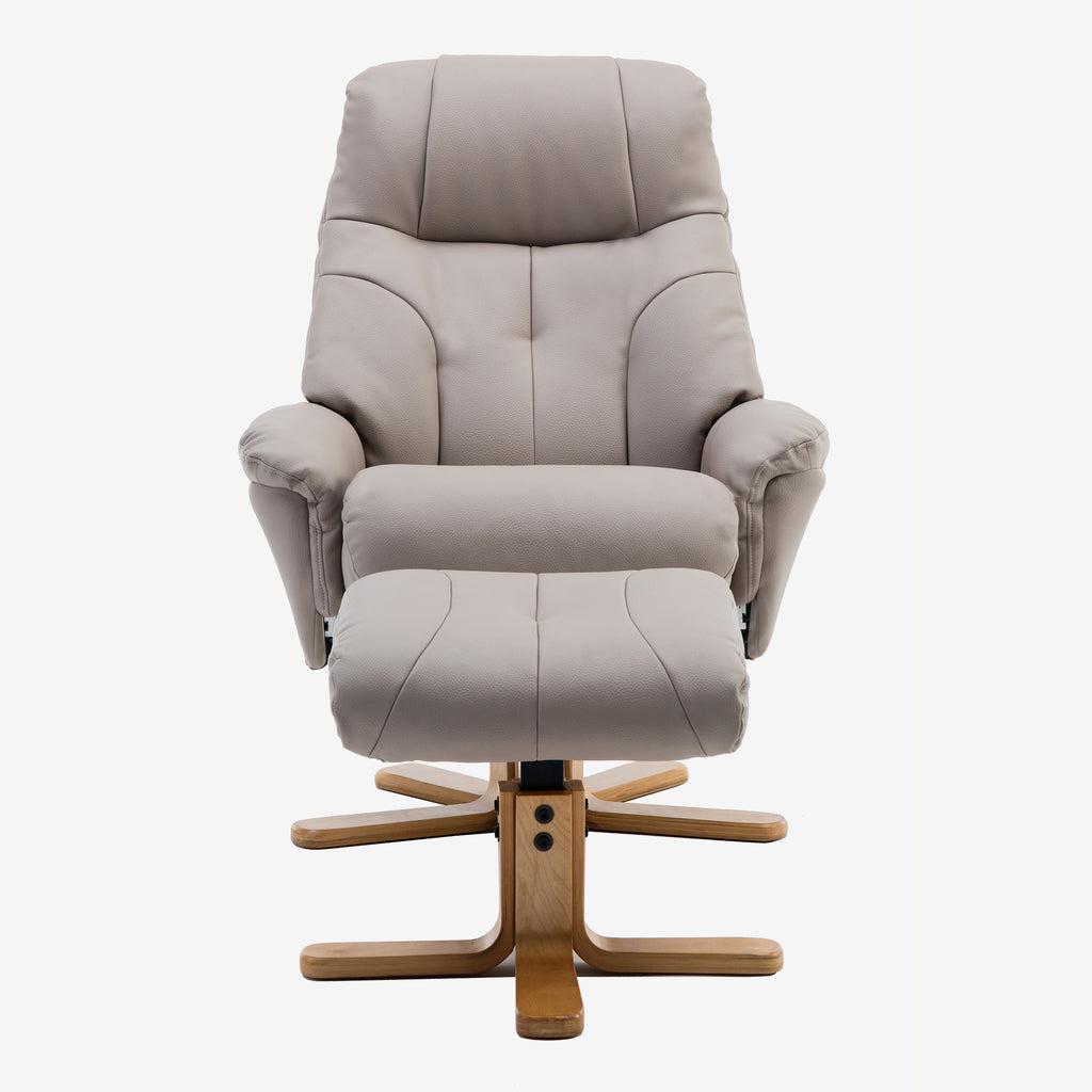 Enfield Swivel Recliner Pebble Plush