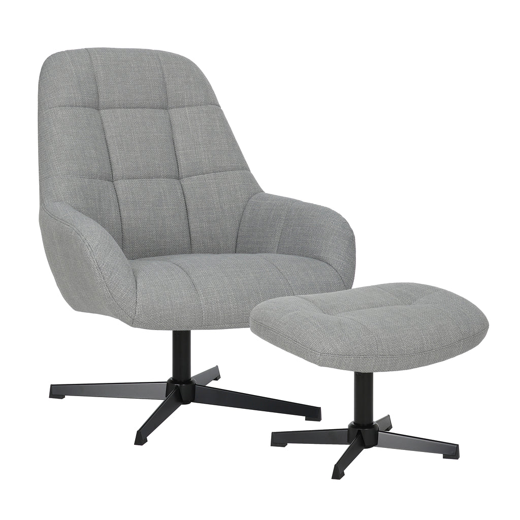 Jane Swivel Recliner Light Grey Fabric