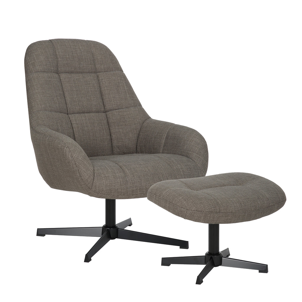 Jane Swivel Recliner Dark Grey Fabric