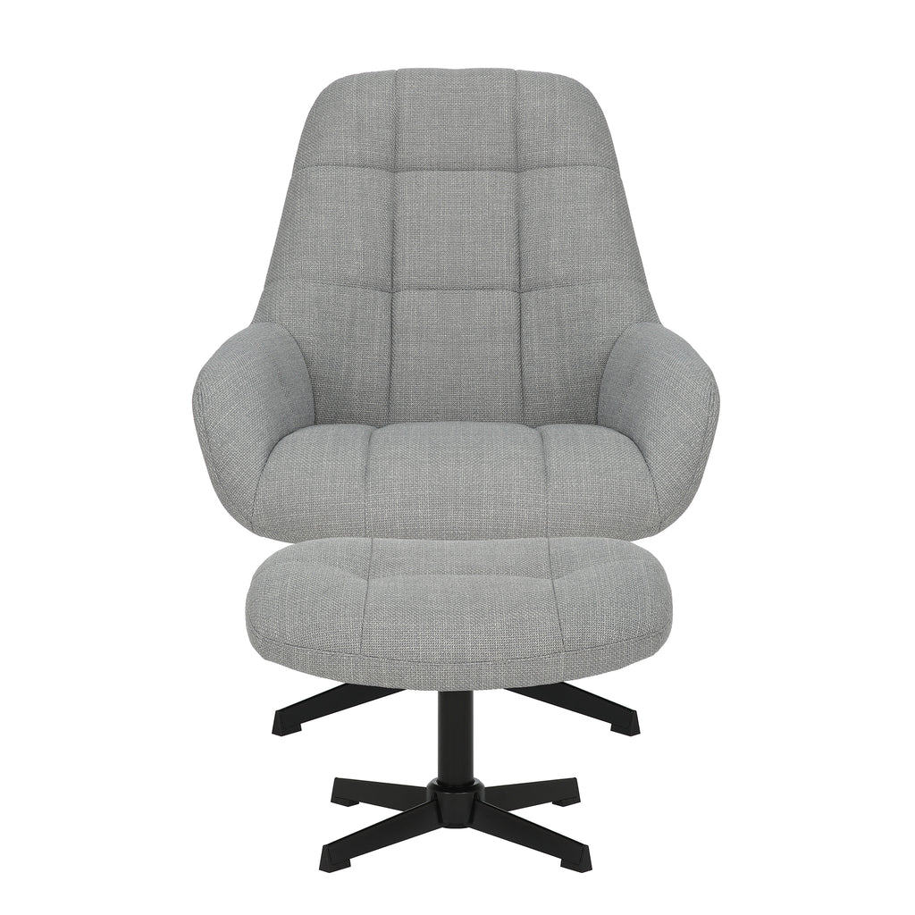 Jane Swivel Recliner Light Grey Fabric