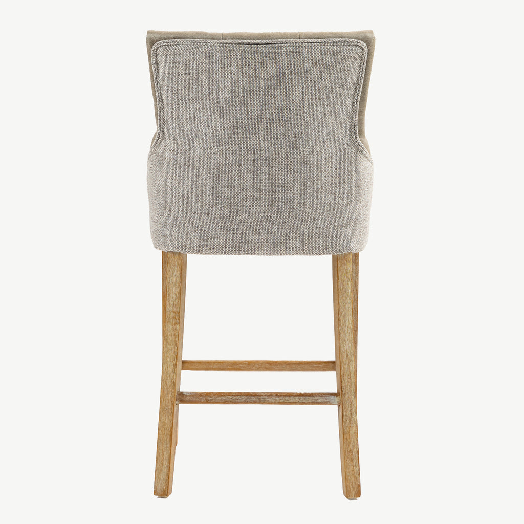 Jenna Bar Stool Mink PU with Natural Chenille