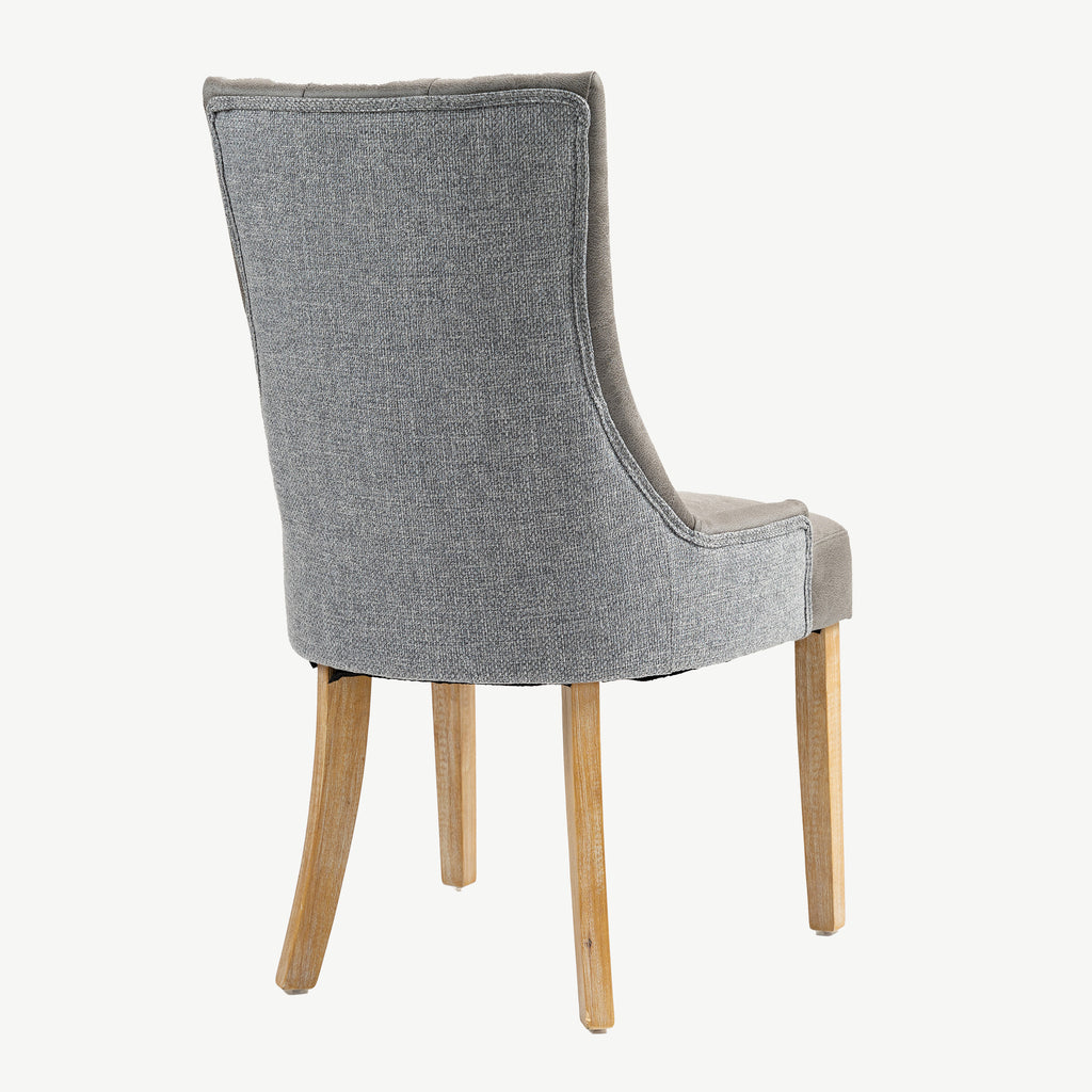 Jenna Chair Steel PU with Mid Grey Chenille