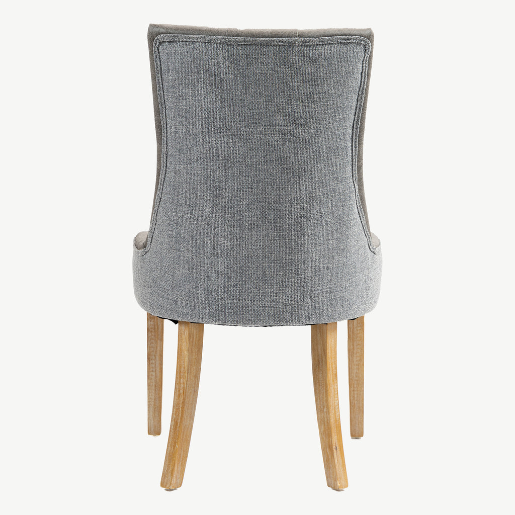 Jenna Chair Steel PU with Mid Grey Chenille