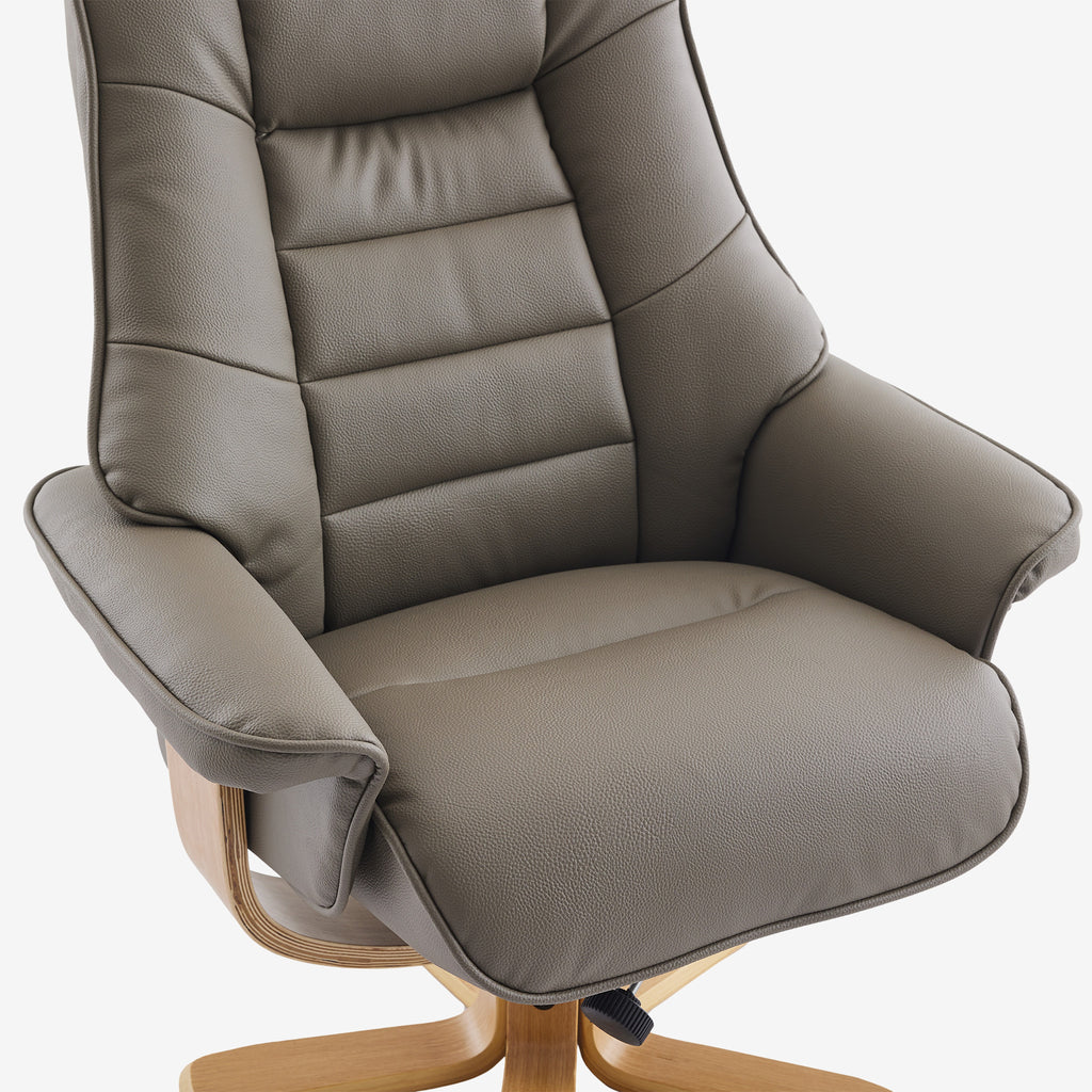 Leyton Swivel Recliner Grey Plush