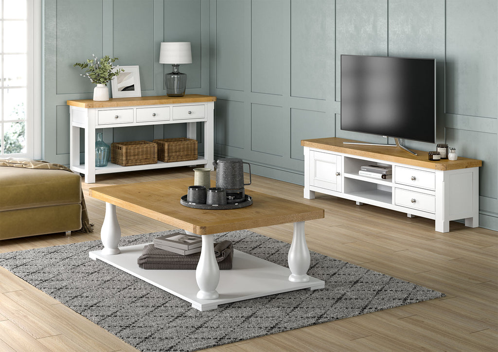 Mayfair Round Wine Table - Oak/White