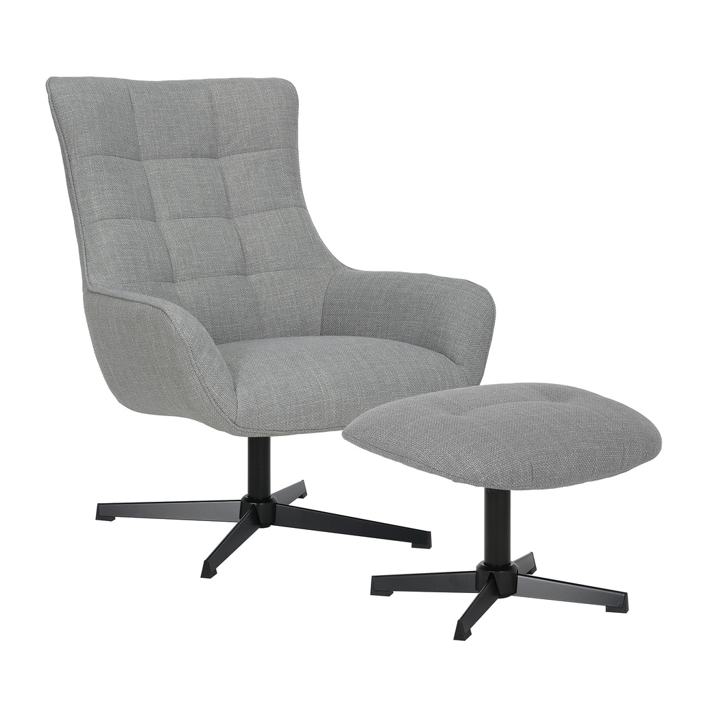 Morgan Swivel Recliner Light Grey Fabric