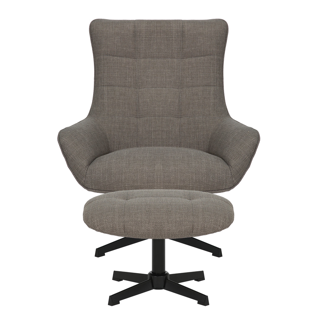 Morgan Swivel Recliner Dark Grey Fabric