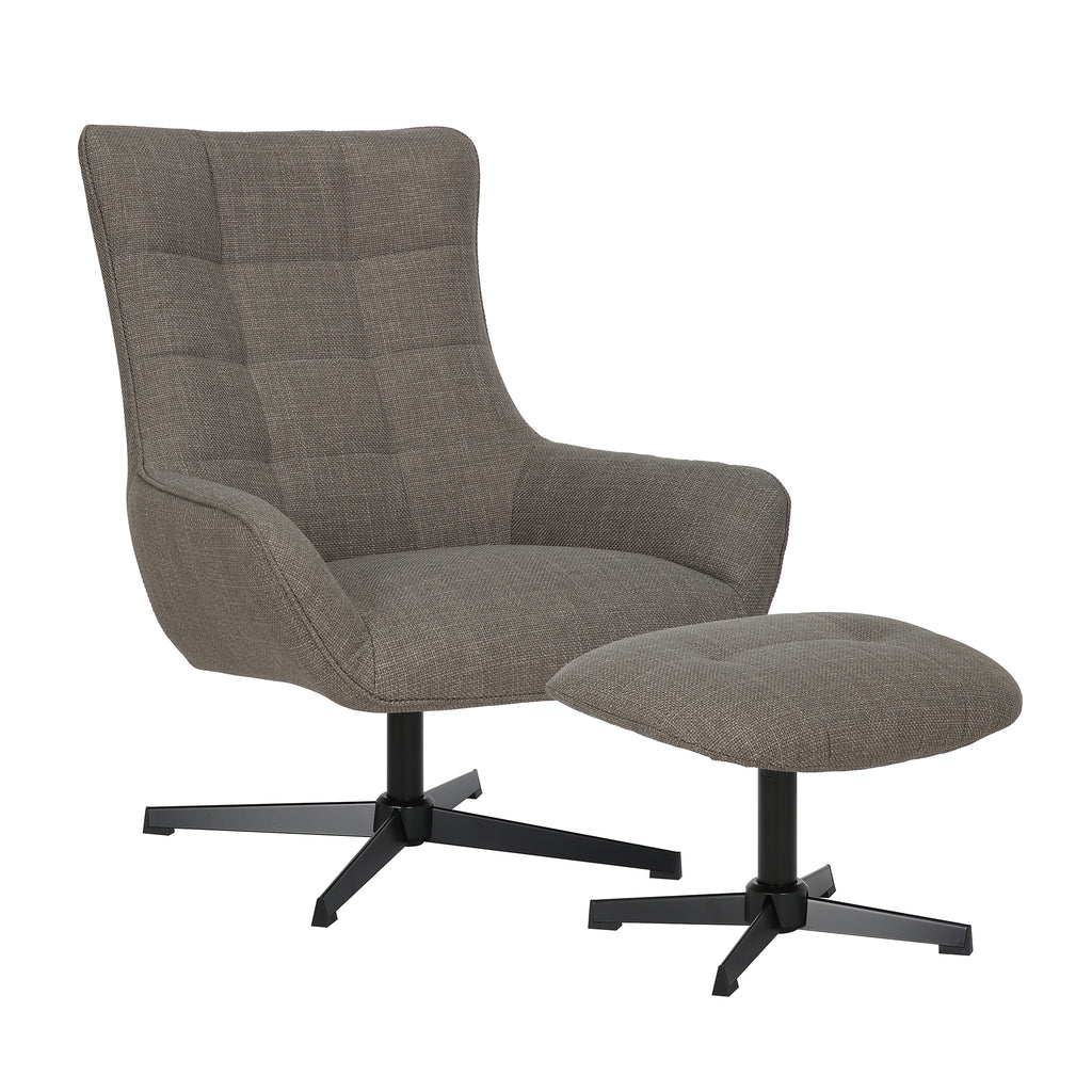 Morgan Swivel Recliner Dark Grey Fabric