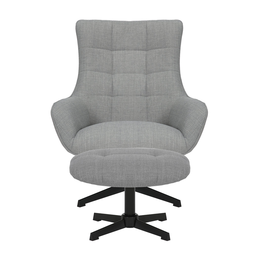 Morgan Swivel Recliner Light Grey Fabric