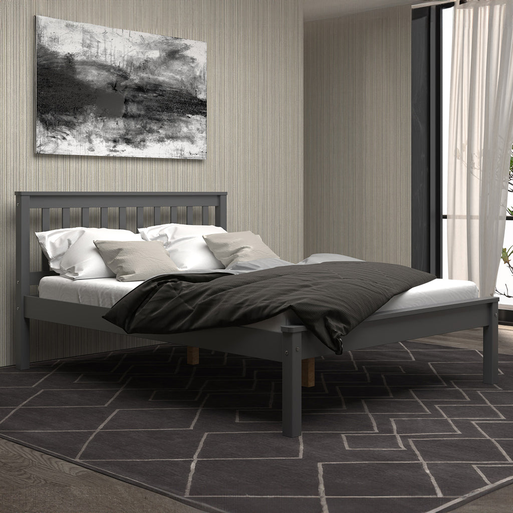 4'6 Rose Wooden Beds - Grey