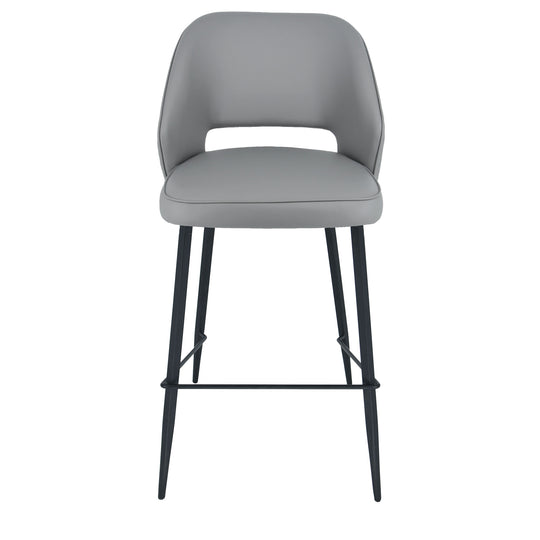 Sutton Bar Stool Light Grey PU Medium Height