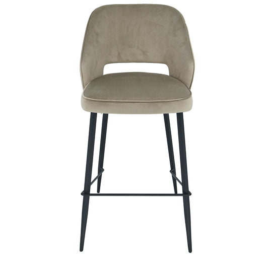 Sutton Bar Stool Mink Velvet Medium Height