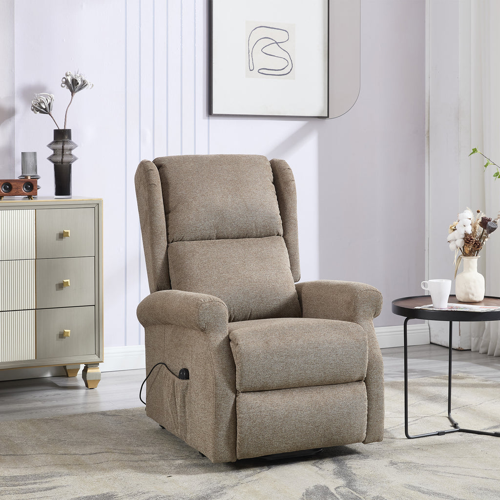 Denton Lift Tilt Chair Brown Fabric