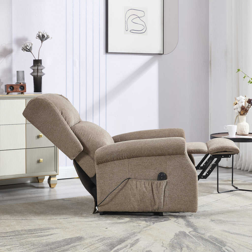 Denton Lift Tilt Chair Brown Fabric