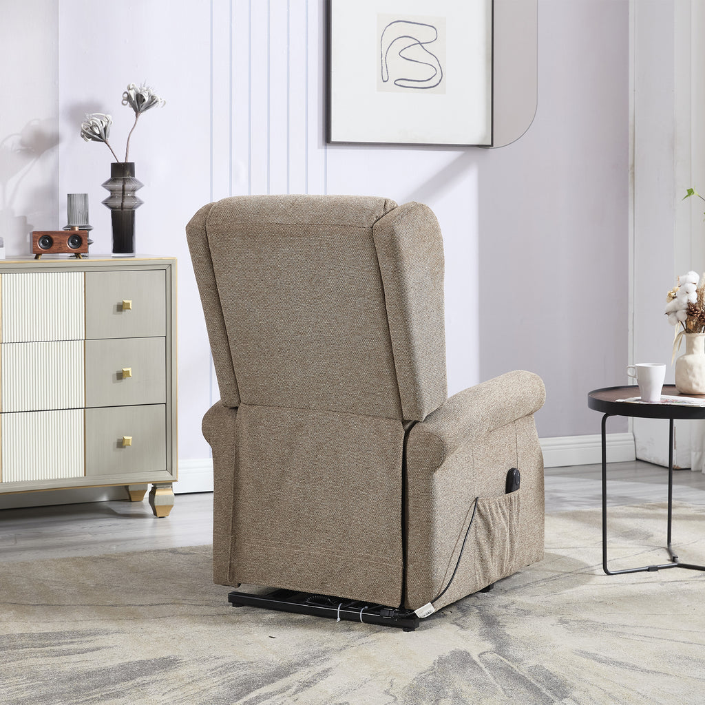 Denton Lift Tilt Chair Brown Fabric