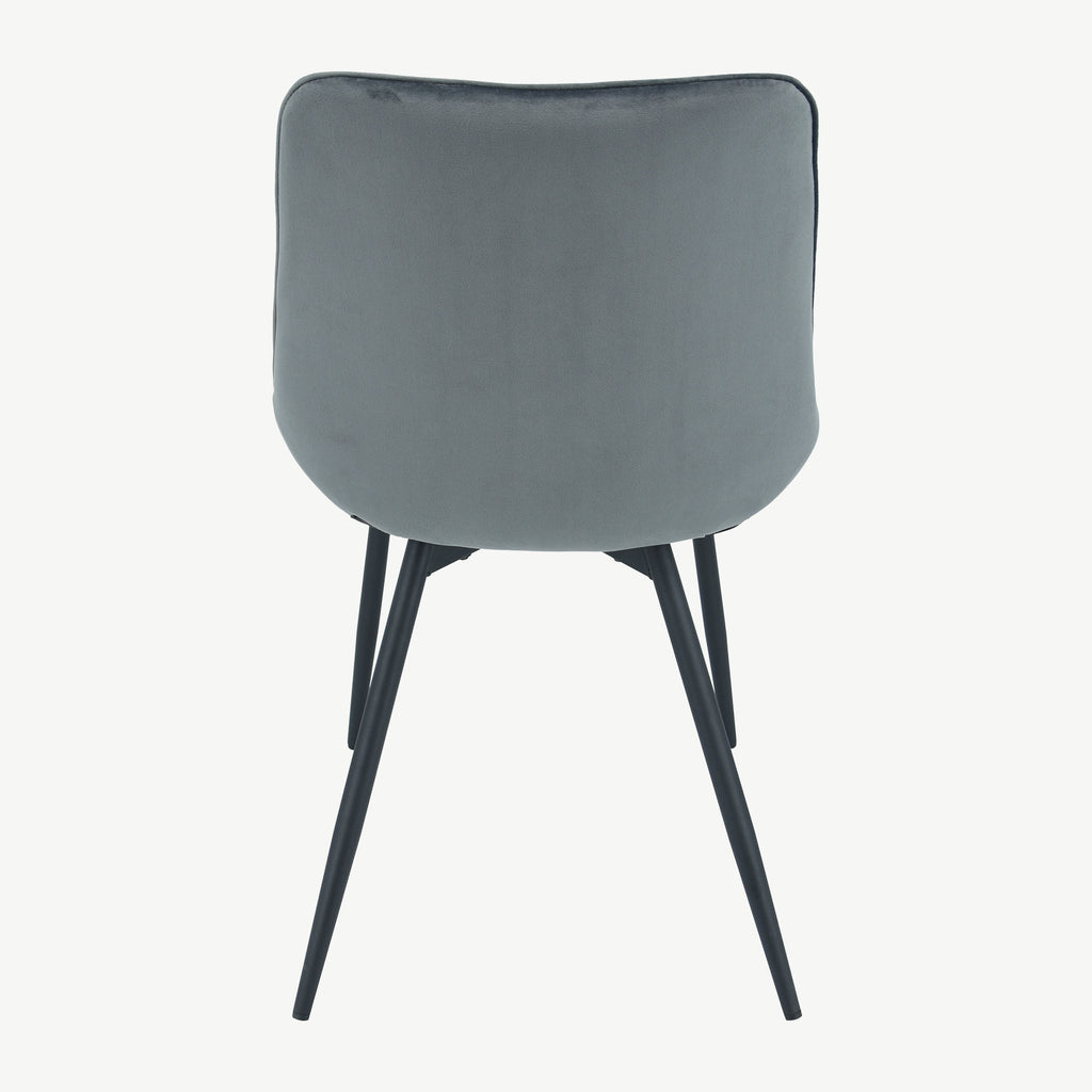 Anglia Dining Chairs Grey Velvet