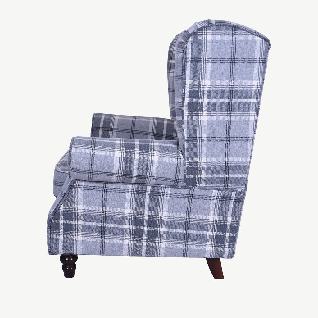 Buxton Armchair Dove Grey Check