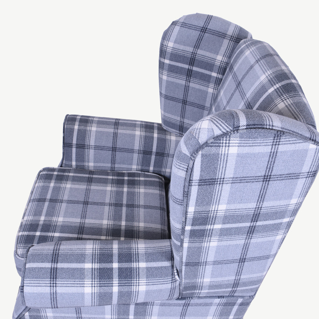 Buxton Armchair Dove Grey Check