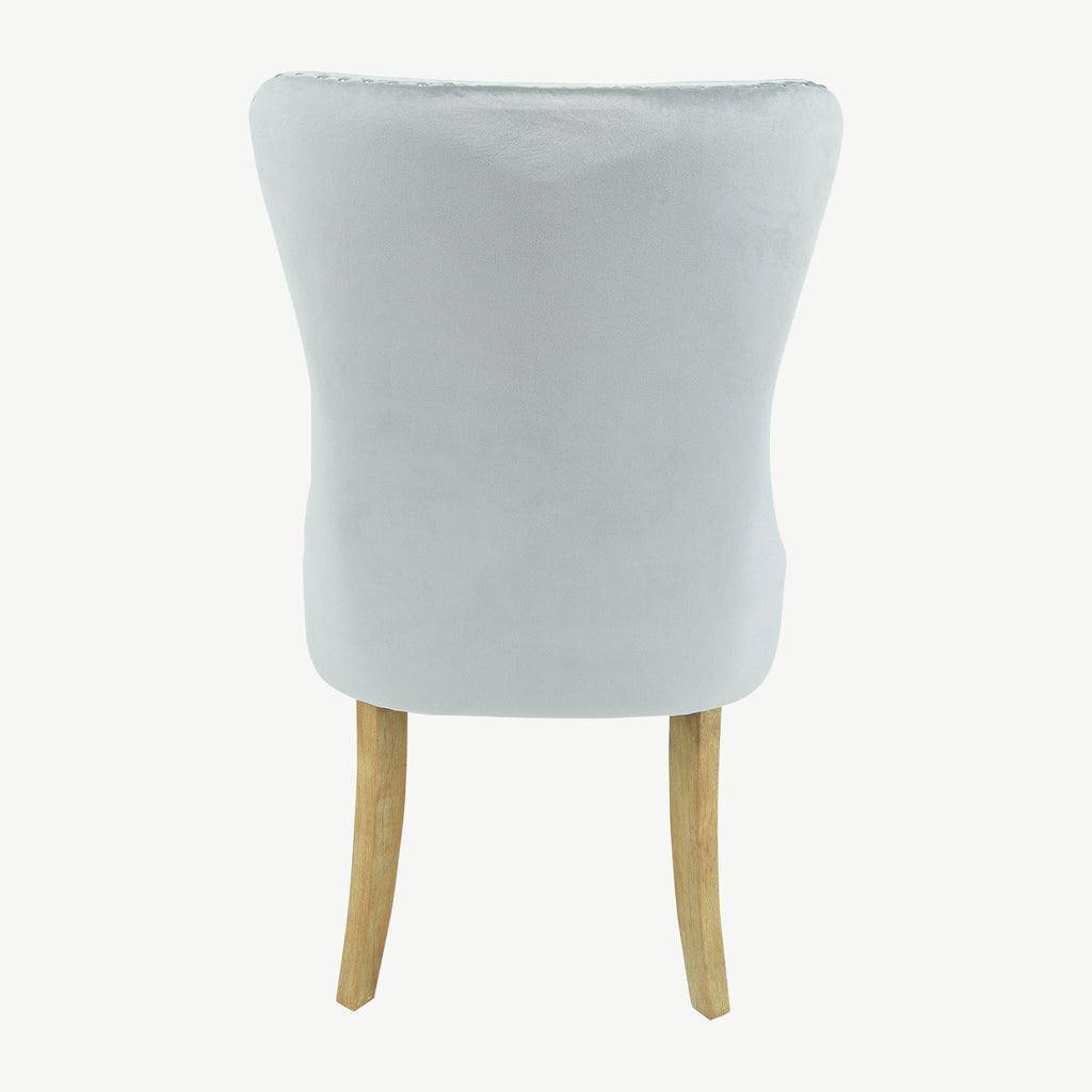 Kacey Dining Chairs Grey Velvet Brushed Leg