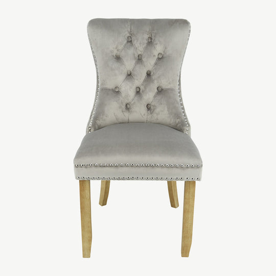 Kacey Dining Chairs Mink Velvet Brushed Leg