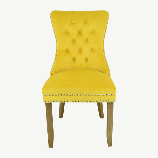 Kacey Dining Chairs Gold Velvet Brushed Leg