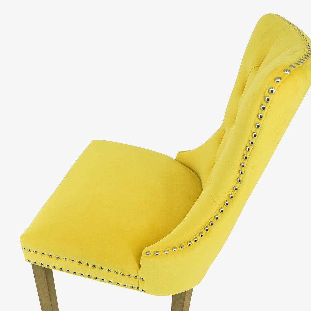 Kacey Dining Chairs Gold Velvet Brushed Leg