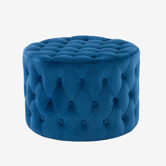 Lobo Footstool Navy Velvet