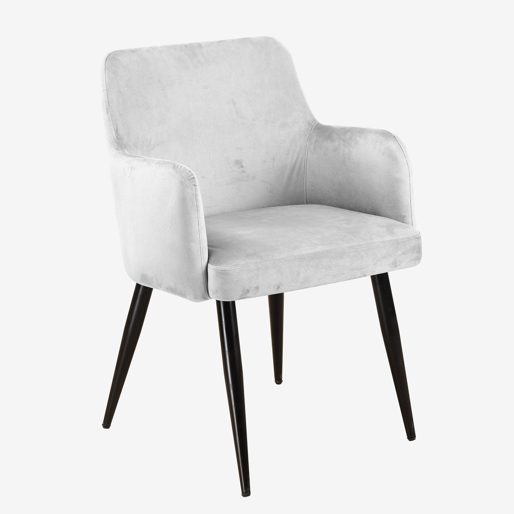 Set of 2 Larsen Dining Chairs Grey Velvet