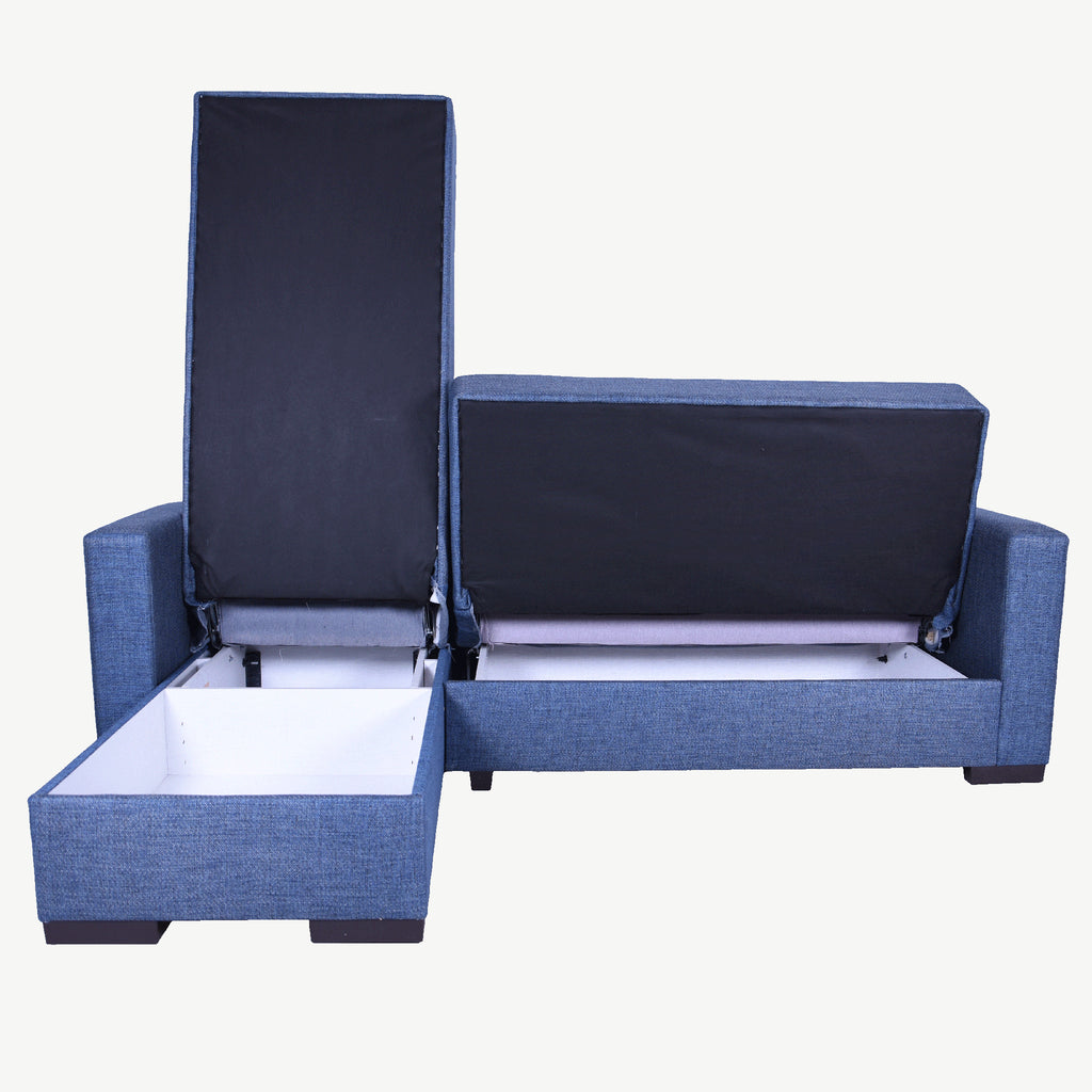 Merlin Sofa Bed in Blue Chenille