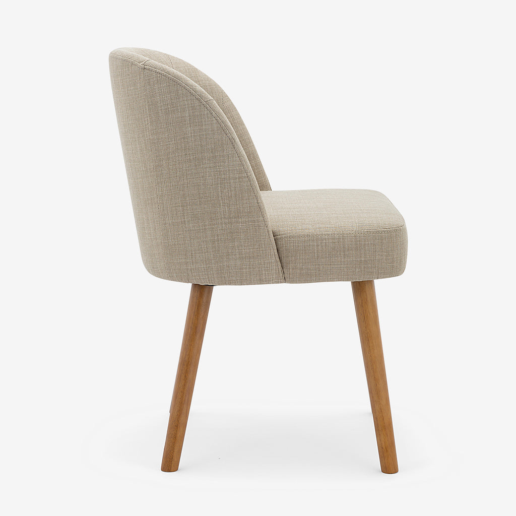 Petra Dining Chair Sandy Brown with Walnut Leg