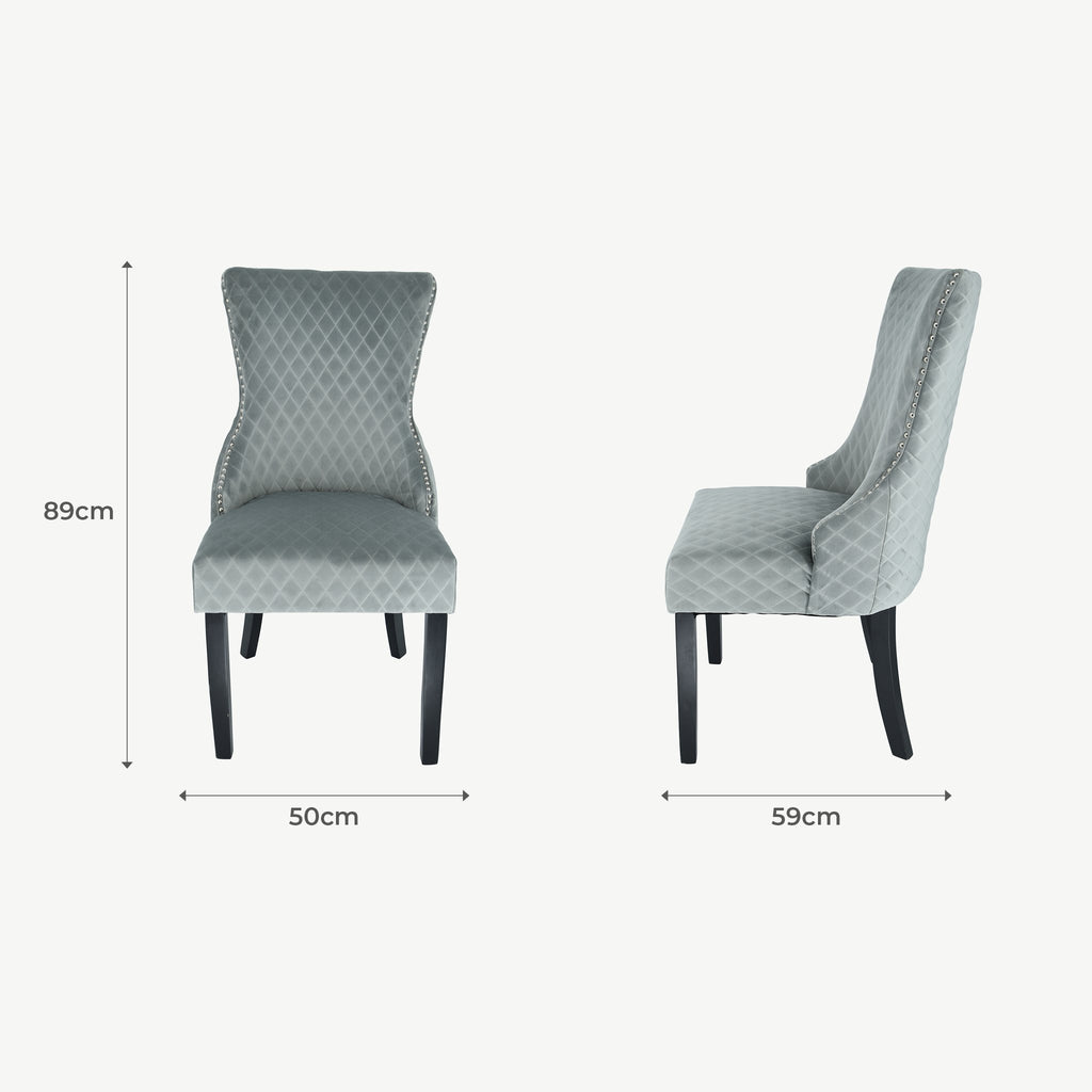 Danby Dining Chairs Grey Velvet