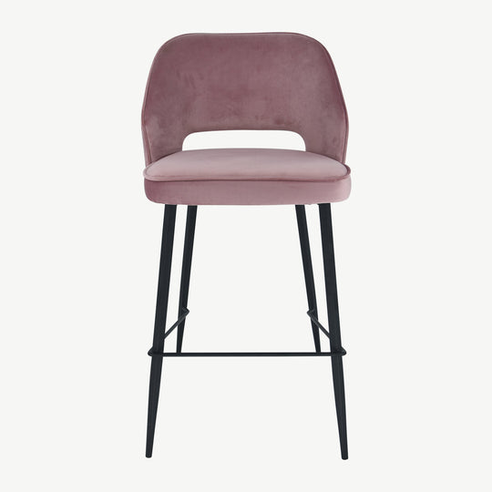 Sutton Bar Stool Pink Velvet