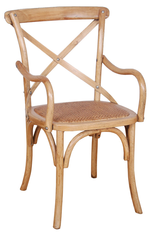 Crossback Dining Chair (Armchair) Natural